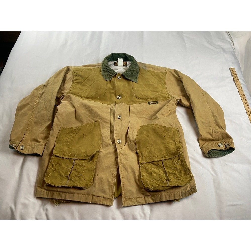 Remington Field Jacket Mens XL Tan Fair Distressed Canvas Hunting Shooting Coat